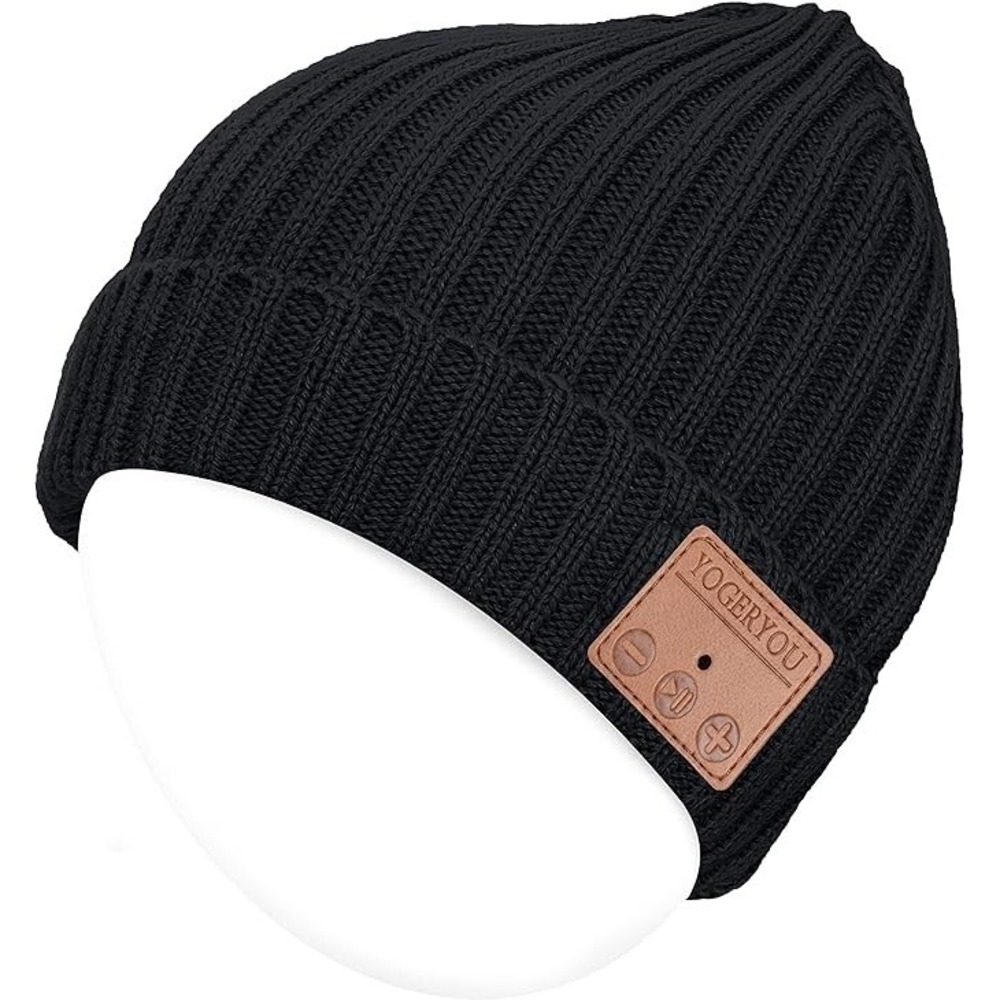 YogerYou Bluetooth Hat Beanie, Unisex Stocking Stuffer Black Beanie One Size